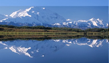Blick auf den Mt. McKinley im Denali National Park Alaska