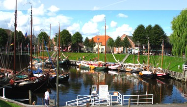 Blick auf den Museumshafen in Carolinensiel