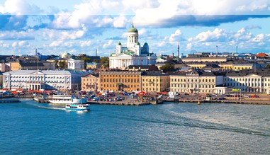 Blick auf den Hafen von Helsinki