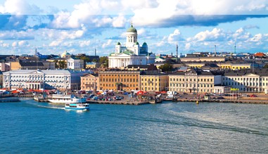 Blick auf den Hafen von Helsinki