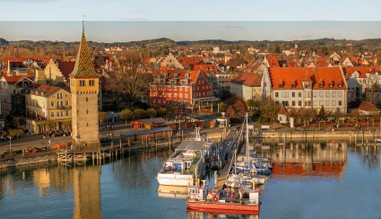 Blick auf die Altstadt von Lindau auf der Insel