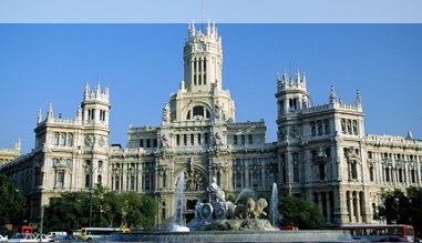 Blick auf die Plaza de Cibeles Blick auf die Plaza de Cibeles