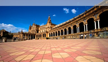 Blick auf die Plaza de Espana in Sevilla