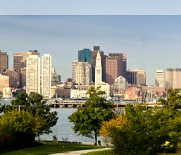 Blick auf die Skyline von Boston in Massachussets